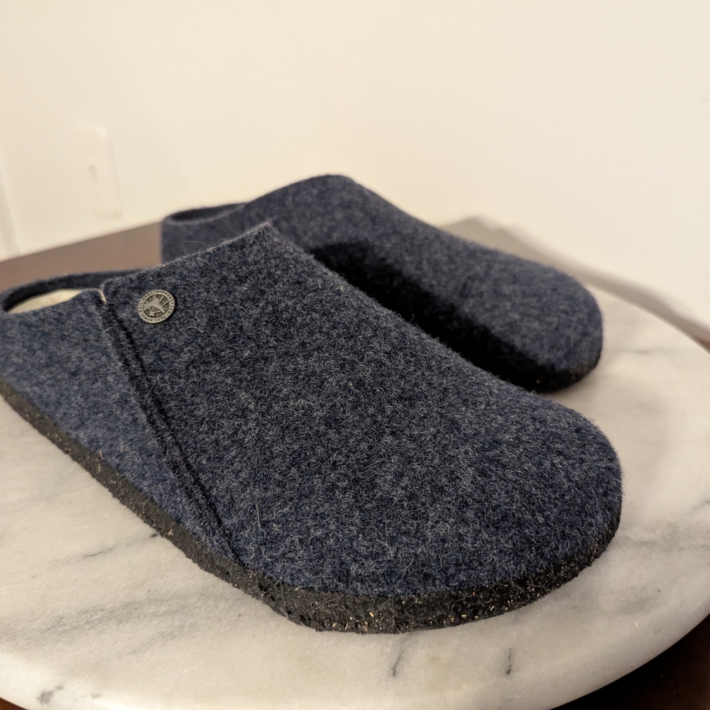 Birkenstock Zermatt Navy Wool Clogs - Mens 11